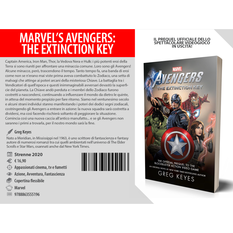 LIBRO AVENGERS MARVEL LA CHIAVE DELL'ESTINZIONE DI GREG KEYES