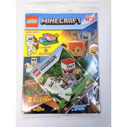 LEGO MINECRAFT RIVISTA MAGAZINE 2 + POLYBAG ESCLUSIVA CON SCHELETRO + LANCIA TNT
