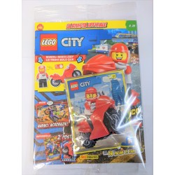 LEGO CITY RIVISTA MAGAZINE 25  + POLYBAG MOTO ROSSA E PILOTA MINIFIGURES