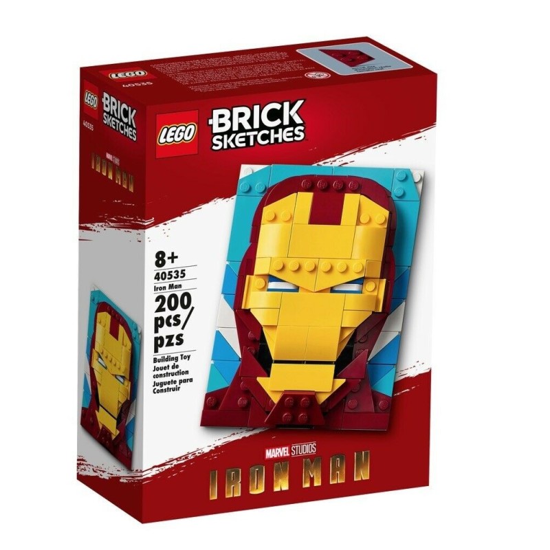 LEGO 40535 IRON MAN BRICK SKETCHES MARVEL SPIDER-MAN SUPER HEROES ESCLUSIVO 2022