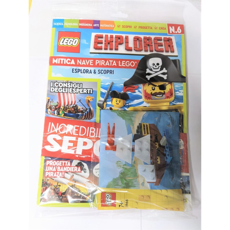 LEGO EXPLORER MAGAZINE 6 CON POLYBAG 11966 ESCLUSIVA NAVE DEI PIRATI