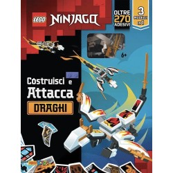LIBRO LEGO NINJAGO COSTRUISCI ATTACCA DRAGHI 3 MODELLI IN 1 - OTLRE 270 ADESIVI