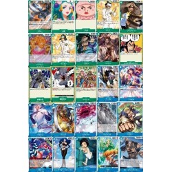 75 CARTE ROMANCE DAWN ONE PIECE CARD GAME BANDAI SET COMPLETO COMUNI E NONCOMUNI