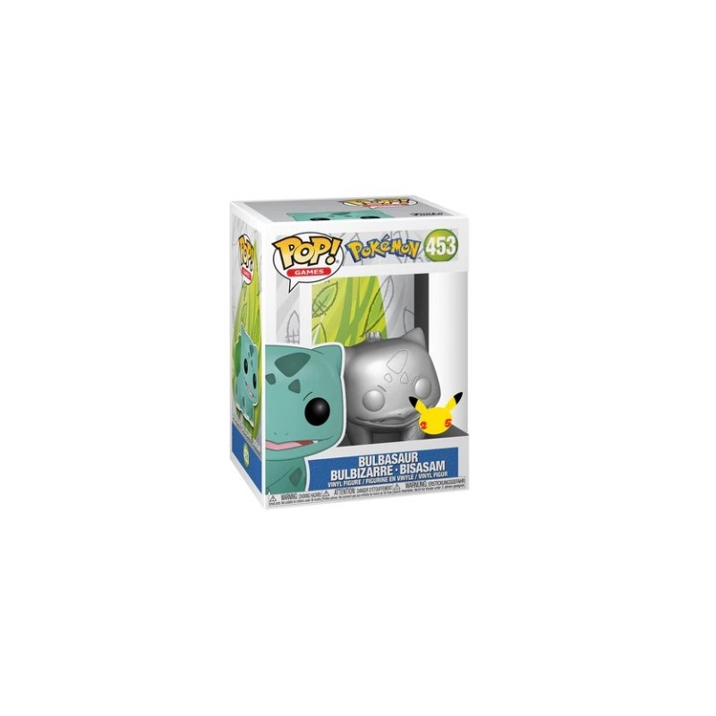 FUNKO POP GAMES 453 BULBASAUR SILVER 25° ANNIVERSARIO POKEMON 10 CM VINYL 2022