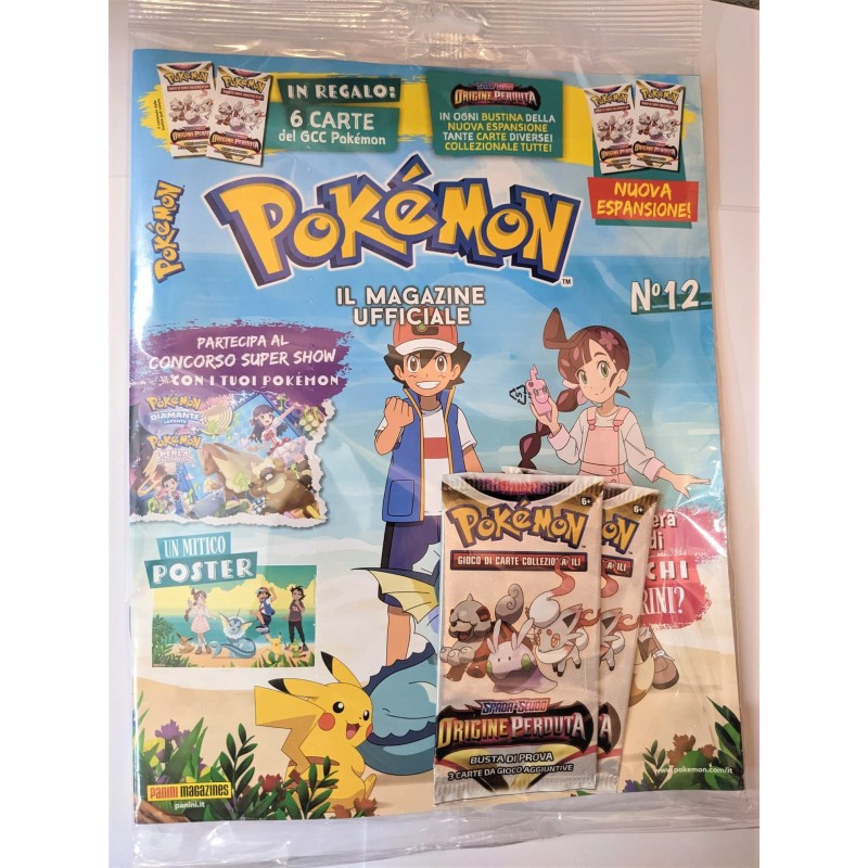 POKEMON MAGAZINE 12 RIVISTA CON 6 CARTE DEL GCC POKEMON ORIGINE PERDUTA