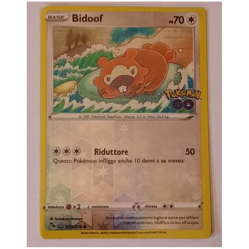 BIDOOF ditto sticker 059/078 SWSH POKEMON GO holo reverse ITA POKEMON unpeele