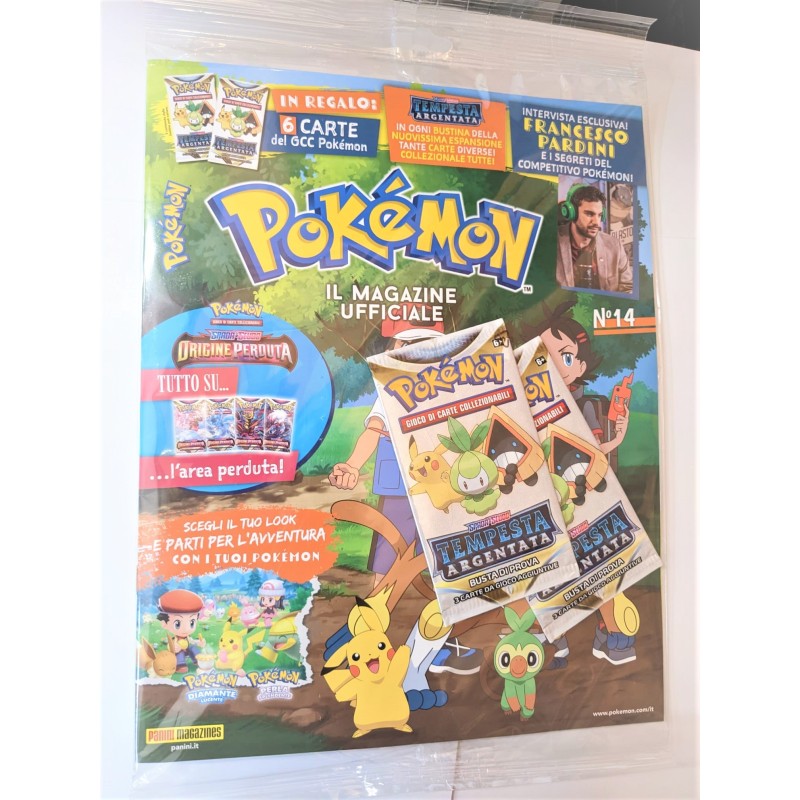 POKEMON MAGAZINE 14  RIVISTA + 6 CARTE DEL GCC POKEMON TEMPESTA ARGENTATA