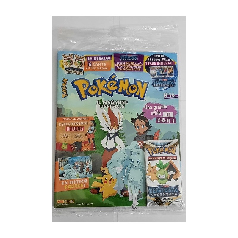 POKEMON MAGAZINE N. 16 RIVISTA GEN 2023 + 6 CARTE TEMPESTA ARGENTATA