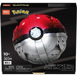 Mega Construx- Set da Costruzione Pokémon Poké Ball Gigante con Luci,