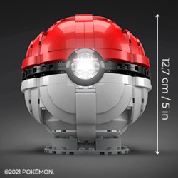 Mega Construx- Set da Costruzione Pokémon Poké Ball Gigante con Luci,