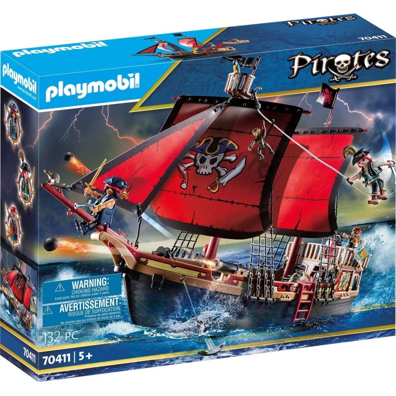 Playmobil Pirates 70411 - Galeone dei Pirati