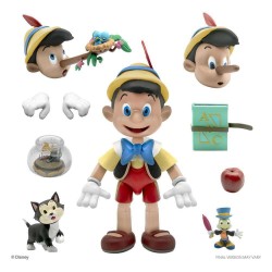 Pinocchio Action Figure Disney Ultimates Grillo Parlante Figaro 18 Cm Super7