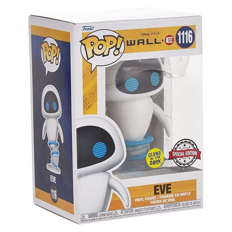 FUNKO POP 1116 EVE WAll-E SPECIAL EDITION GLOWS IN THE DARK 10 CM VINYL FIGURE