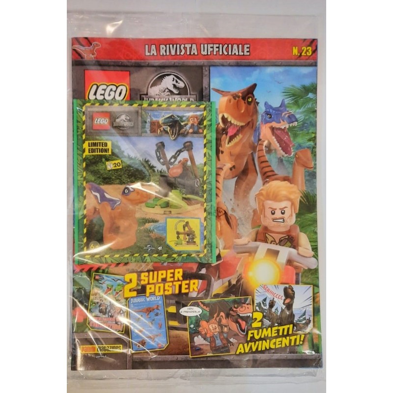 LEGO JURASSIC WORLD RIVISTA MAGAZINE N 23 IN ITALIANO + POLYBAG RAPTOR TRAPPOLA