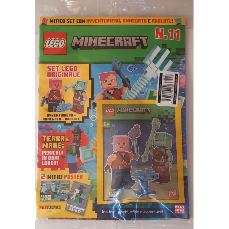 LEGO MINECRAFT RIVISTA MAGAZINE 11 IN ITALIANO + 2 MINIFIGURES