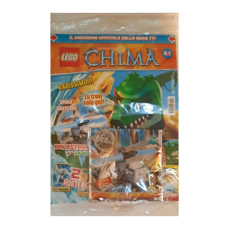 LEGO LEGENDS OF CHIMA RIVISTA MAGAZINE N 2 IN ITALIANO + POLYBAG 391502 BALESTRA