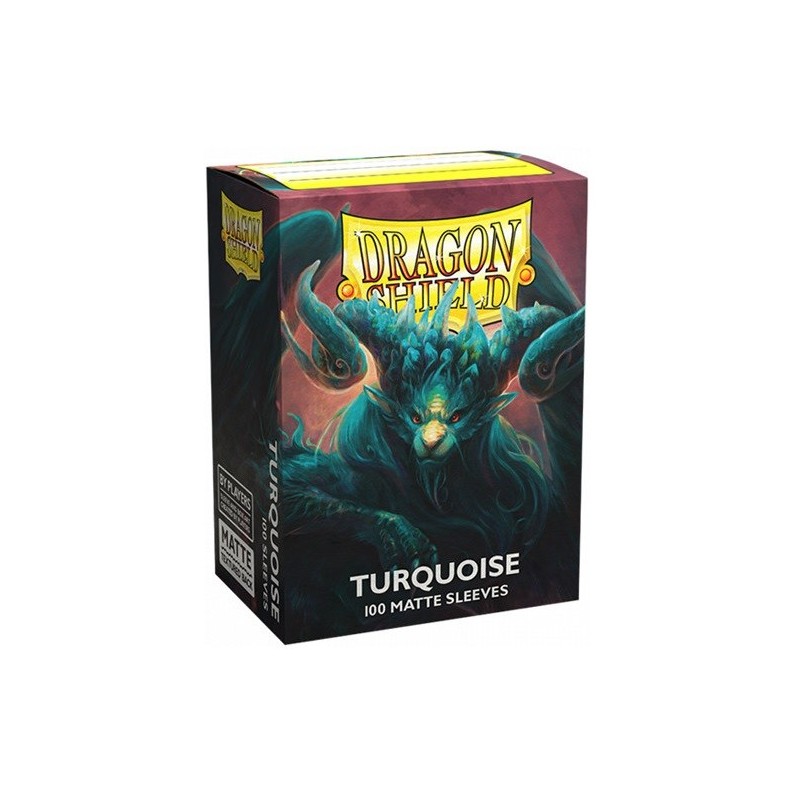 AT-11055 DRAGON SHIELD 100 STANDARD SIZE MATTE DUAL SLEEVES - TURQUOISE