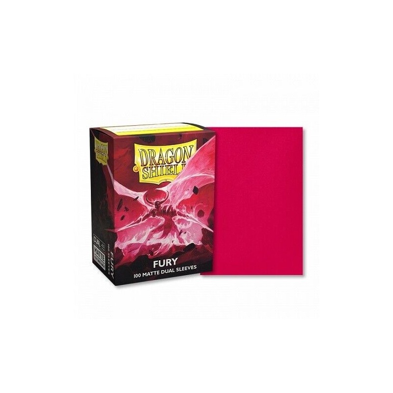 AT-15055 DRAGON SHIELD 100 STANDARD SIZE MATTE DUAL SLEEVES - FURY 'ALARIC, CRIMSON KING'