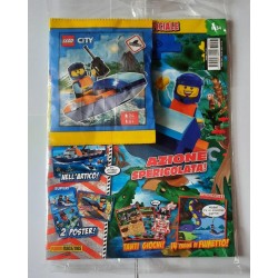 LEGO CITY RIVISTA MAGAZINE 34 IN ITALIANO + POLYBAG MINIFIGURE E MOTO D' ACQUA