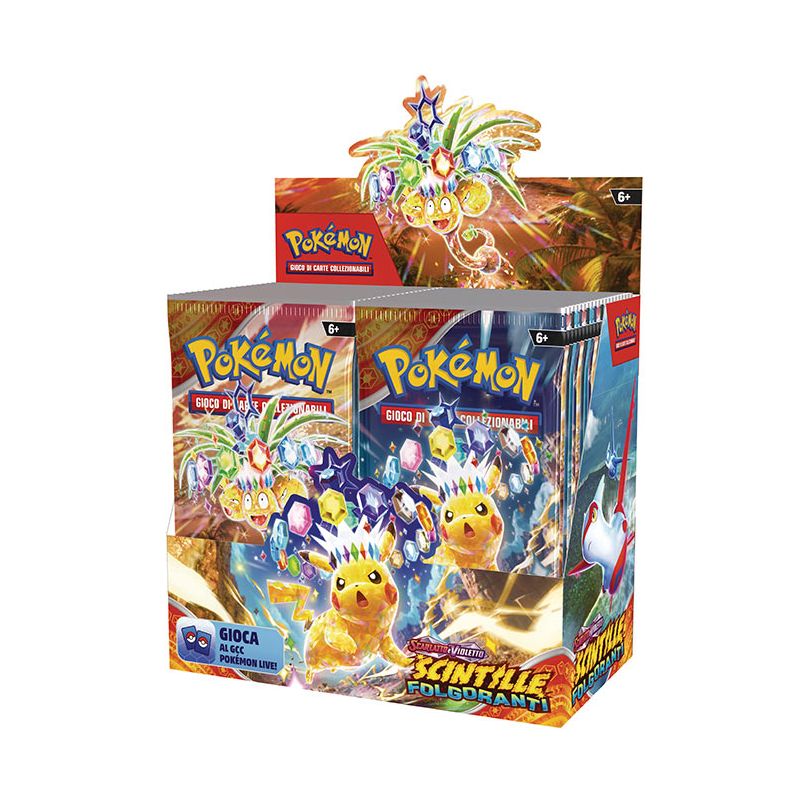 POKEMON BOX 36 BUSTE SCINTILLE FOLGORANTI  BUSTA 10 CARTE (IT)