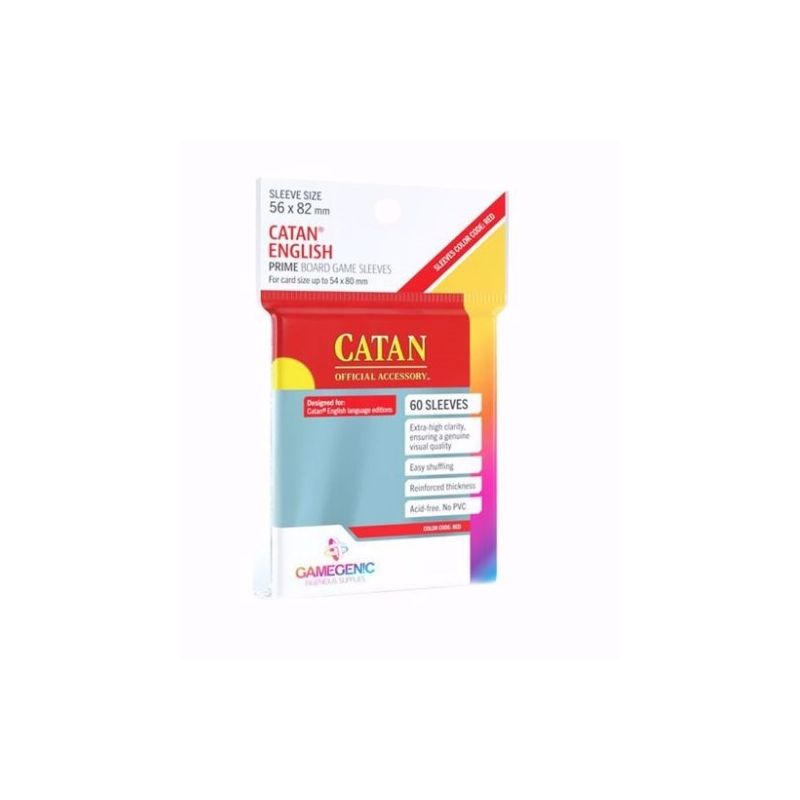 Gamegenic - PRIME Catan-Sized Sleeves 56 x 82 mm - Clear (50 Sleeves)
