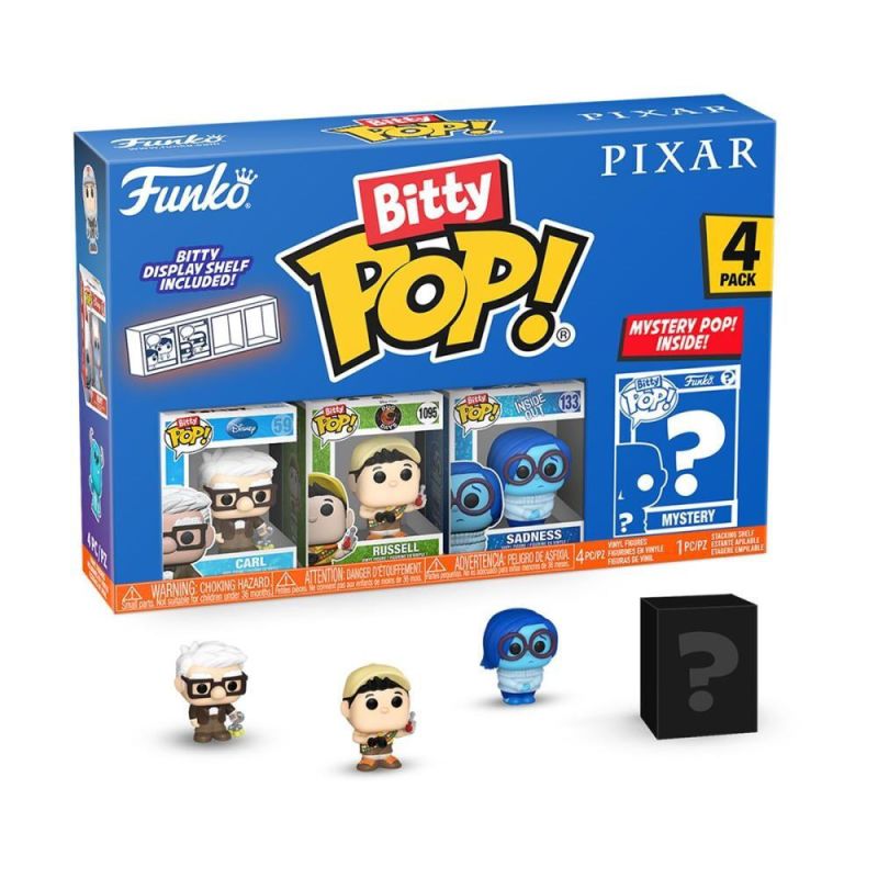 FUNKO BITTY POP PIXAR UP Carl, Russell (Dug Days), Dug 4 PZ VINYL FIGURE - 2,5 CM