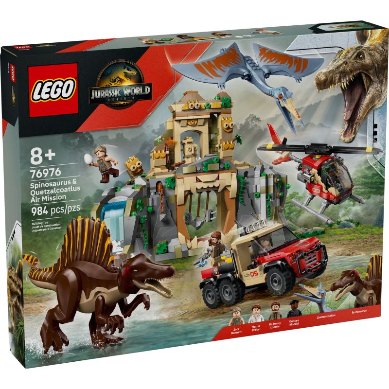 LEGO 76976 JURASSIC WORLD MISSIONE AEREA CON SPINOSAURO E QUETZALCOATLUS LUGLIO 2025