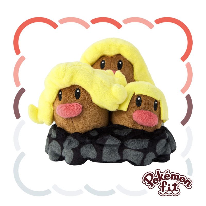Pokemon Center Original A051 Plush Pokemon Fit Dugtrio (Alolan Form)  PELUCHE