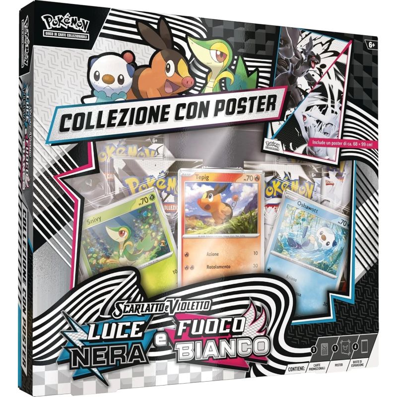 POKEMON SV10.5 COLLEZIONE CON POSTER LUCE NERA FUOCO BIANCO