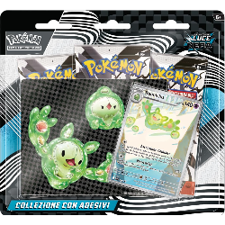 POKEMON SV10.5 COLLEZIONE CON ADESIVI BLISTER 3 BUSTE LUCE NERA