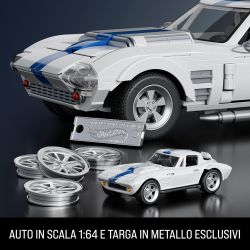 Mattel Brick Shop Hot Wheels,set da costruire, Corvette Grand Sport, 918 pezzi