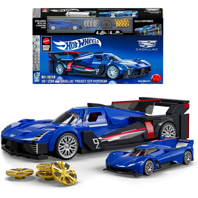 Mattel Brick Shop Hot Wheels - Cadillac Project GTP Hypercar Serie Speed, 236 pezzi