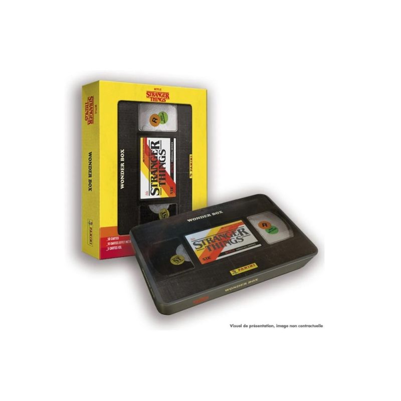 WONDER BOX STRANGER THINGS contiene: 50 card collezionabili10 card effetto metal5 card xxl1 magazine con curiosità e ..1 poster