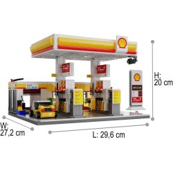 CaDA Benzinaio Shell 305 Pezzi con luci a LED