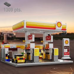 CaDA Benzinaio Shell 305 Pezzi con luci a LED