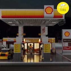 CaDA Benzinaio Shell 305 Pezzi con luci a LED