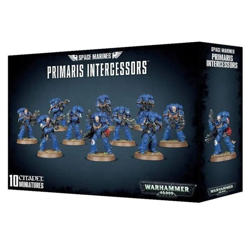 WARHAMMER 40000 SPACE MARINES PRIMARIS INTERCESSORS 10 MINIATURE - SCATOLA LEGGERMENTE ROVINATA