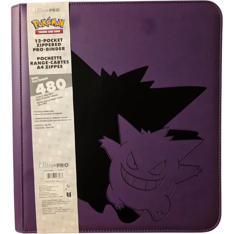 ALBUM POKEMON - GENGAR ELITE 12 TASCHE PRO-BINDER ZIPPERED 480 CARTE 16608 -