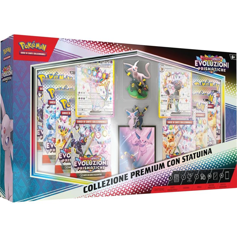 POKEMON COLLEZIONE PREMIUM CON STATUINA ITA EVOLUZIONI PRISMATICHE