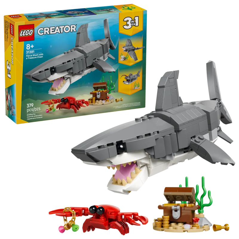 LEGO 31381 CREATOR SQUALO CON SCRIGNO DEL TESORO GENNAIO 2026 2027