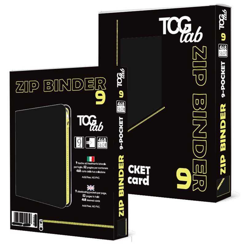 ALBUM 468 CARTE TcgLab 9-Pocket Trading card binder with zipper blu scuro - zip gialla
