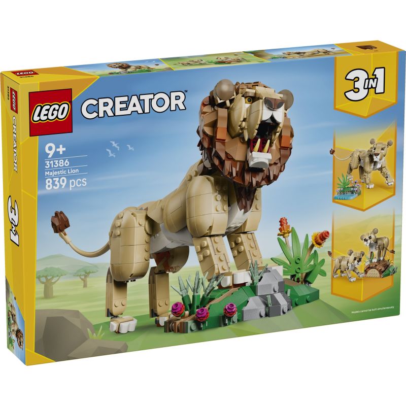 LEGO 31386 CREATOR ANIMALI SELVATICI: LEONE MAESTOSO GIUGNO 2026