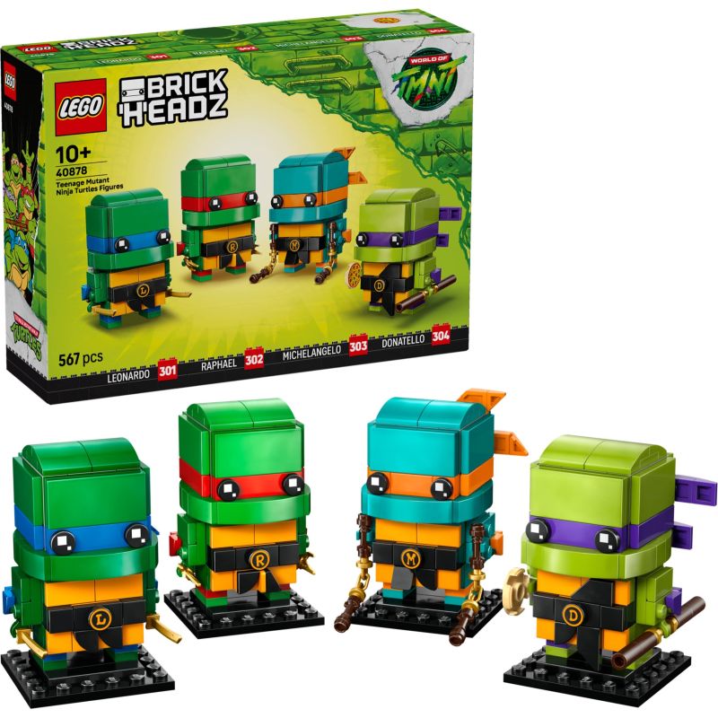 LEGO 40878 BRICKHEADZ Personaggi Teenage Mutant Ninja Turtles LEONDARDO RAFFAELLO MICHELANGELO DONATELLO