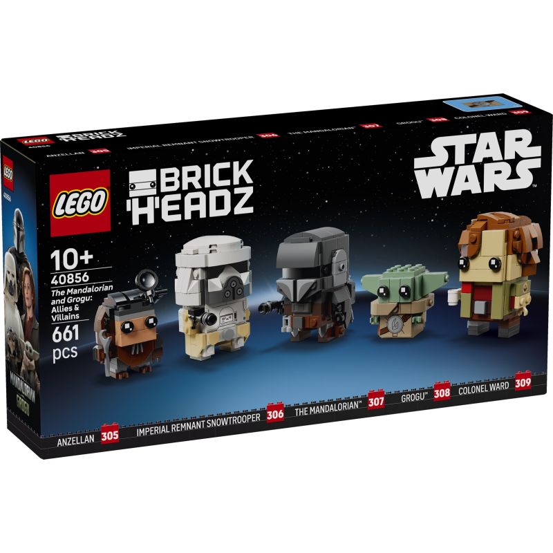 LEGO 40856 BRICKHEADZ STAR WARS Il Mandaloriano e Grogu: Alleati e Cattivi