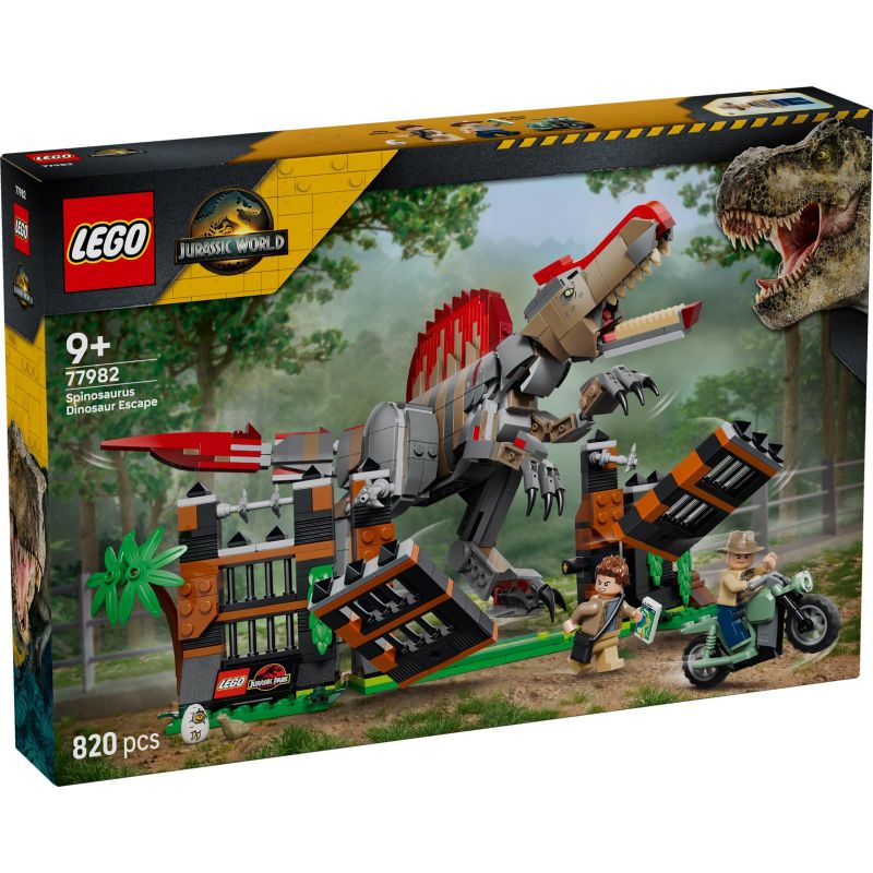 LEGO 77982 JURASSIC WORLD FUGA DAL DINOSAURO SPINOSAURO AGOSTO 2026