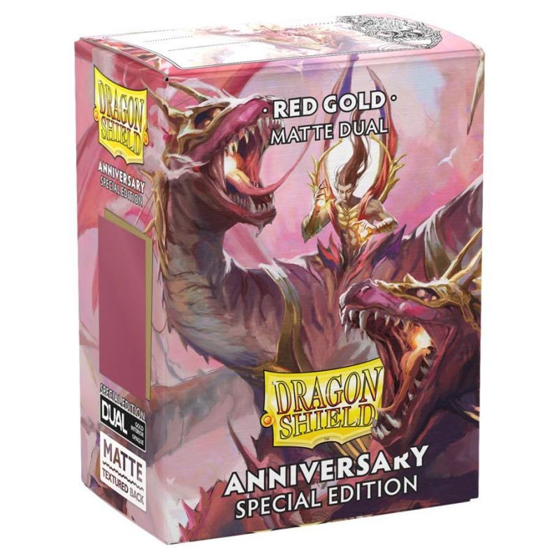 AT-15065 DRAGON SHIELD 100 STARDARD MATTE DUAL SLEEVES SPECIAL EDITION POMEGRANATE/GOLD