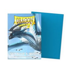 AT-15074 DRAGON SHIELD 100 BUSTINE STANDARD - MATTE DUAL SLEEVES SKY BLUE & SILVER