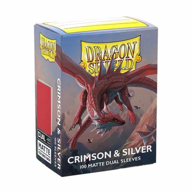 AT-15072 DRAGON SHIELD 100 BUSTINE STANDARD - MATTE DUAL SLEEVES CRIMSON & SILVER