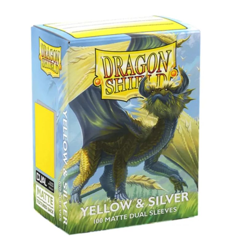 AT-15067 DRAGON SHIELD 100 BUSTINE STANDARD - MATTE DUAL SLEEVES YELLOW & SILVER