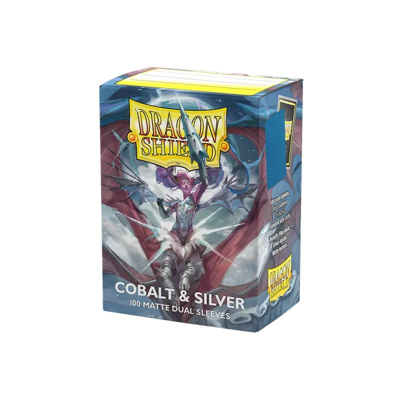 AT-15063 DRAGON SHIELD 100 BUSTINE STANDARD - DUAL SLEEVES SPECIAL EDITION COBALT/SILVER